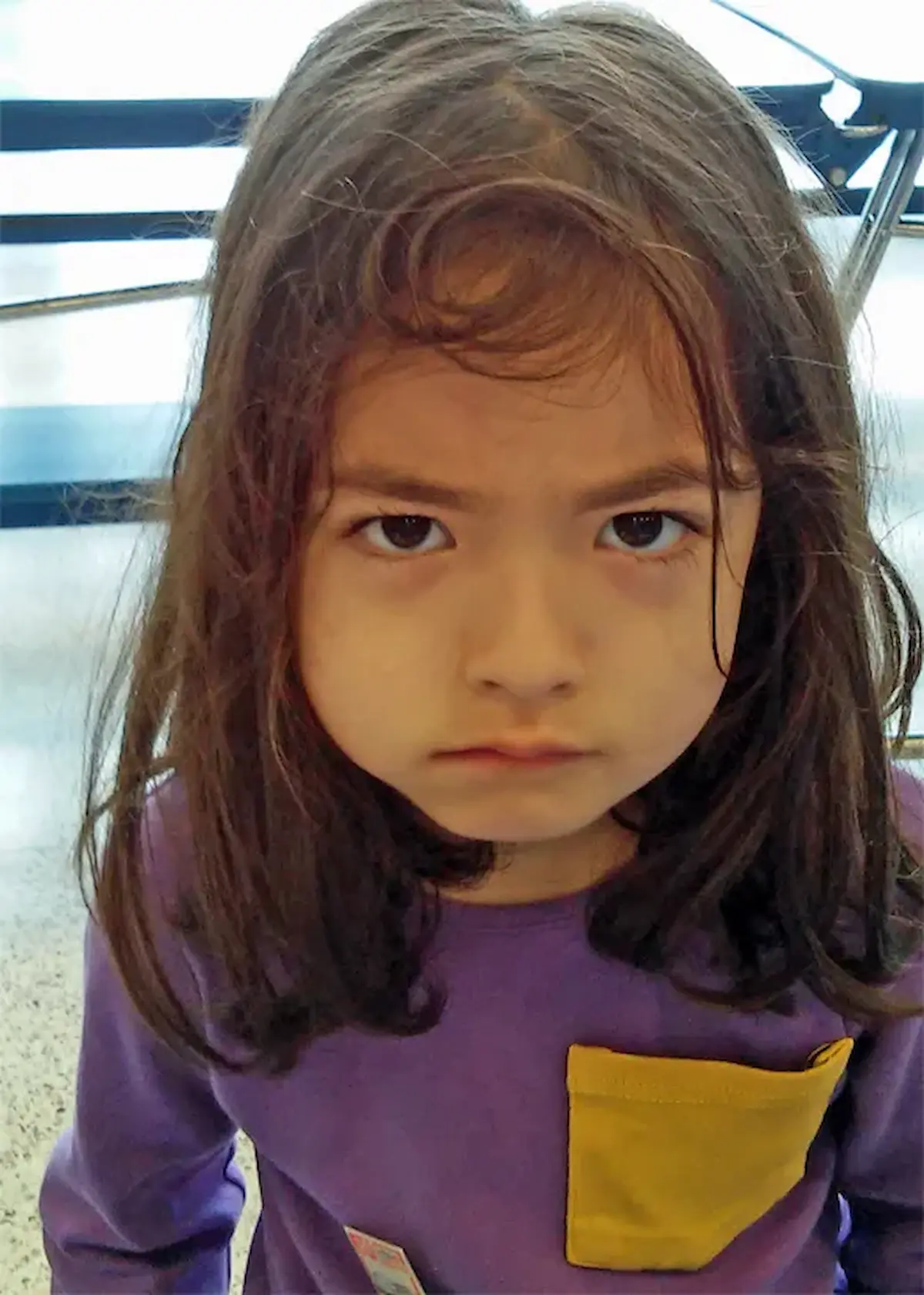 Not pleased with her Dad