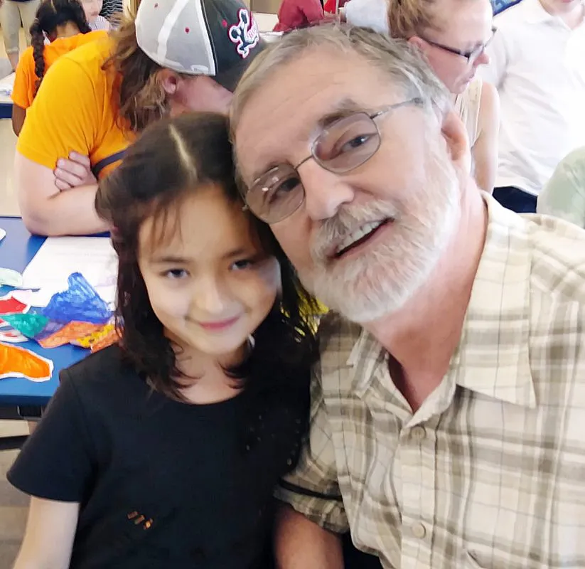 With her Dad