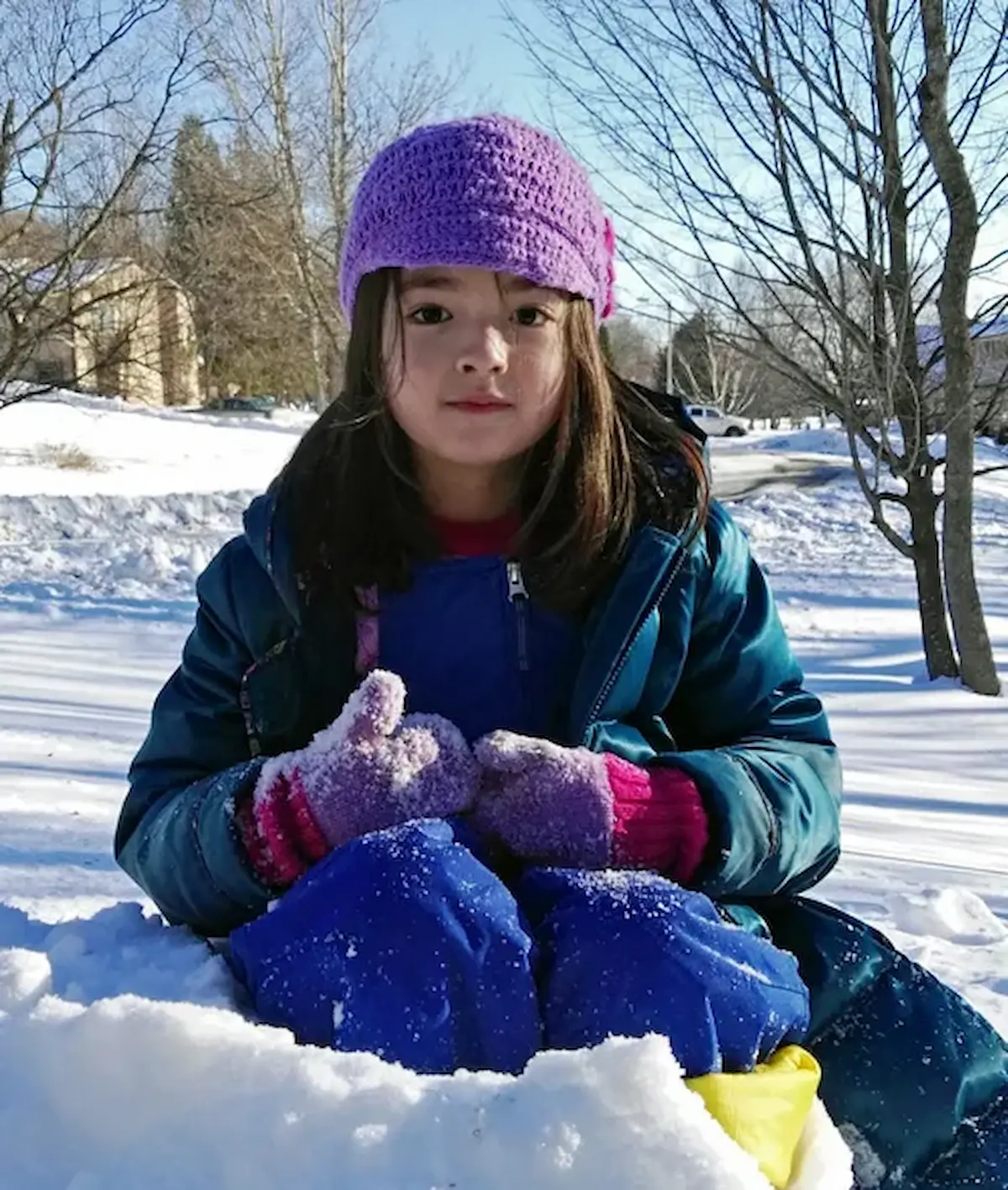 Playing alone in the snow